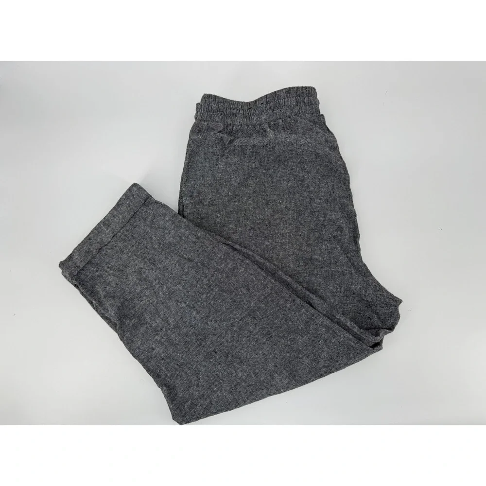 Jones New York Linen Blend Pants 1x‎ Signature Gray Women's Drawstring